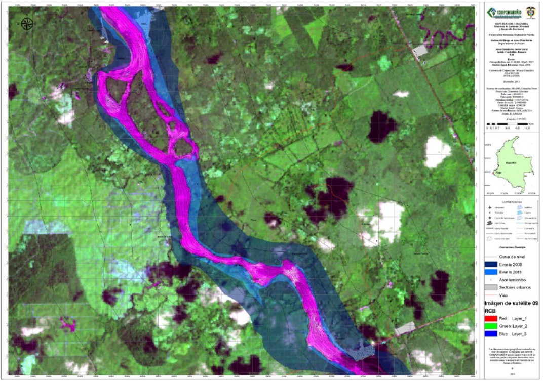 Áreas inundables del río Mira, tramo Imbilí–Candelillas