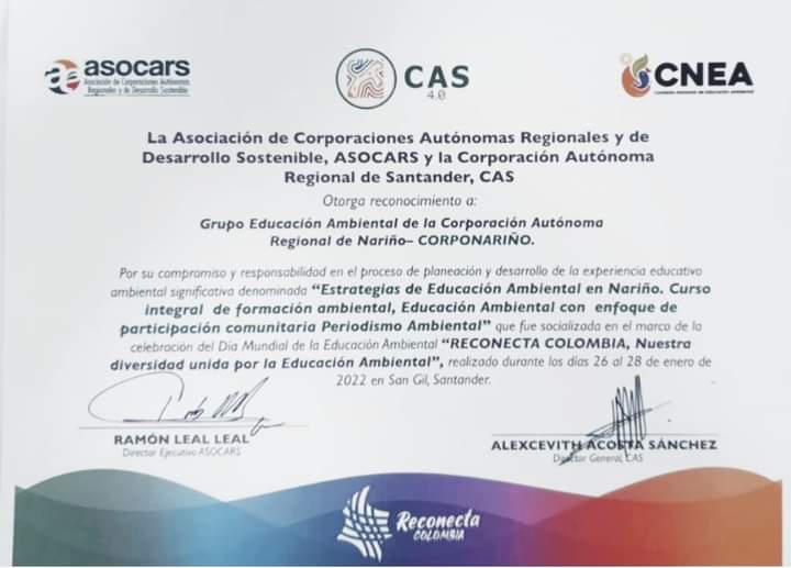 Reconocimiento Educación Ambiental
